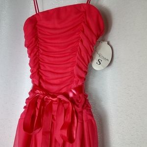 New Handkerchief Drop Waist Coral Dress Prom Homecoming Special Occasion